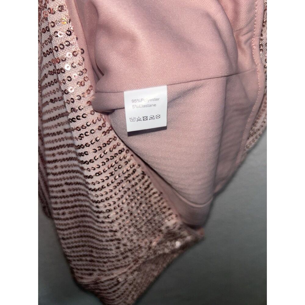 Sequined Pale Pink size Small Spaghetti Strap Crisscross Back Mini Dress NWOT - Picture 8 of 8
